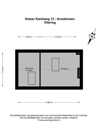 Plattegrond - Keizer Karelweg 72, 1185 HW Amstelveen - Keizer Karelweg 72 - Amstelveen - Vliering - 2D.jpg